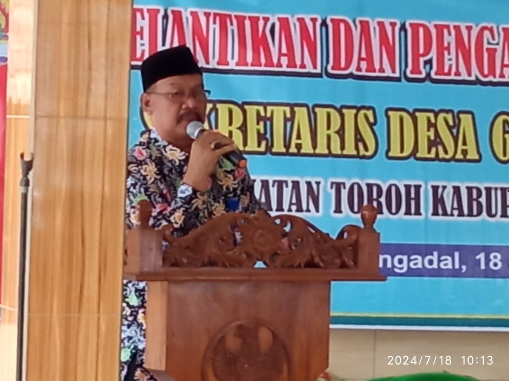 Pelantikan dan Pengambilan Sumpah Sekdes Genengadal Kecamatan Toroh Berjalan Lancar
