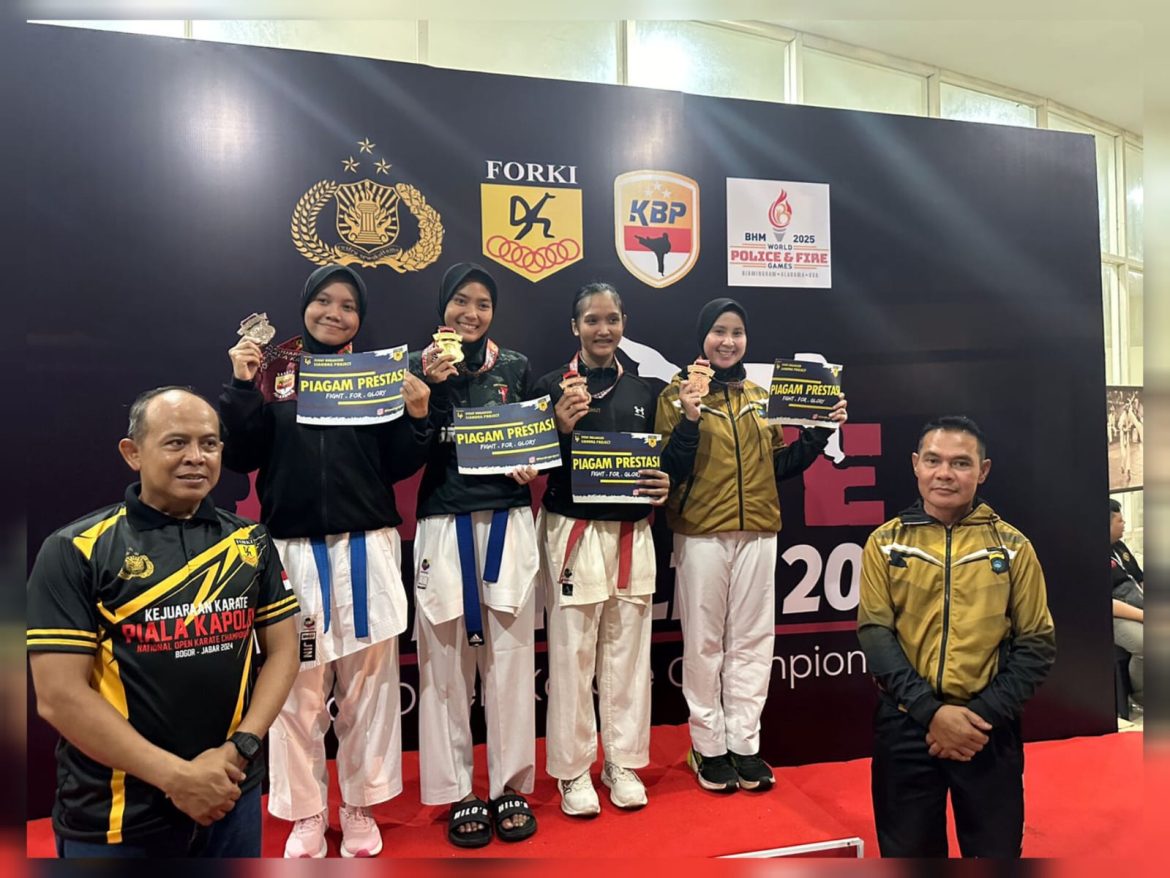 Tim Karate Polda Babel Raih 6 Medali Di Kejurnas Karate Kapolri Cup 2024, Salah Satunya Diraih Atlet Polwan