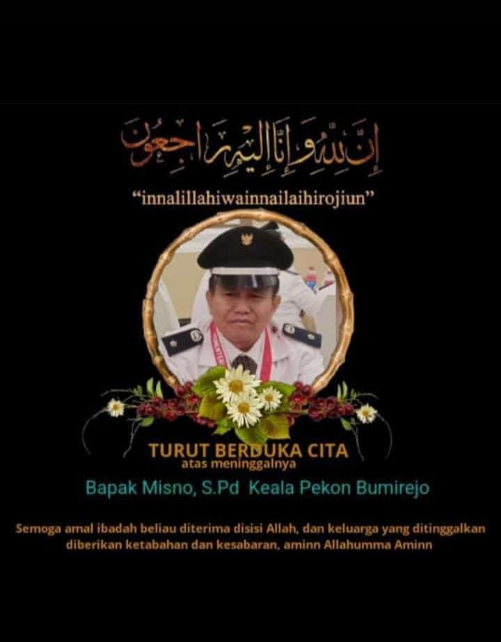 Kepala Pekon Bumi Rejo Kecamatan Pagelaran Tutup Usia, IWO indonesia Pringsewu Sampaikan Turut Berduka