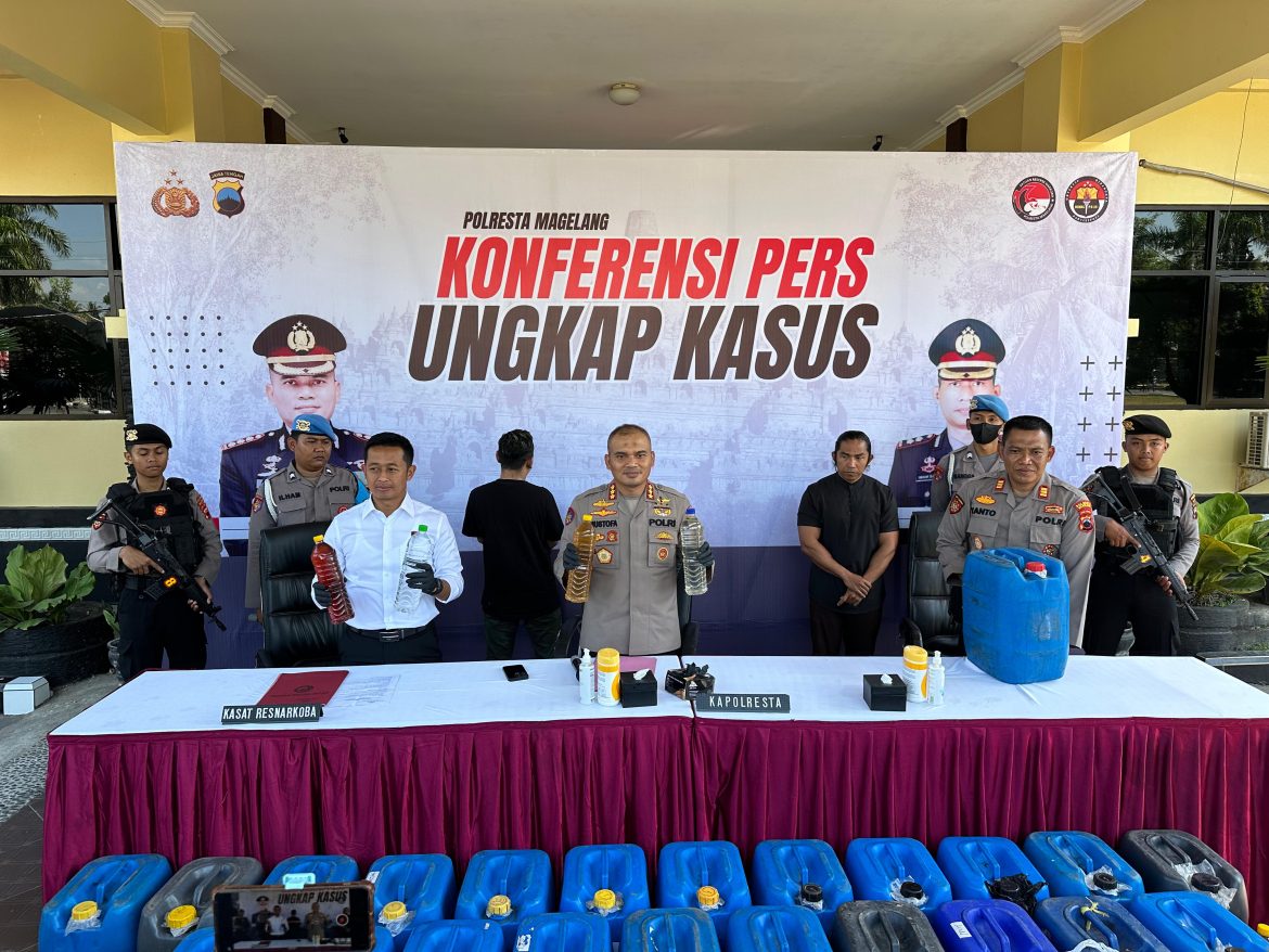 Polresta Magelang Berhasil Amankan Pemilik Ribuan Liter Ciu