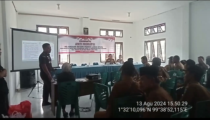 Kejari Paluta Kampanye Anti Korupsi Bagi Kepala Desa Dan Perangkatnya, Se-Kec Padang Bolak