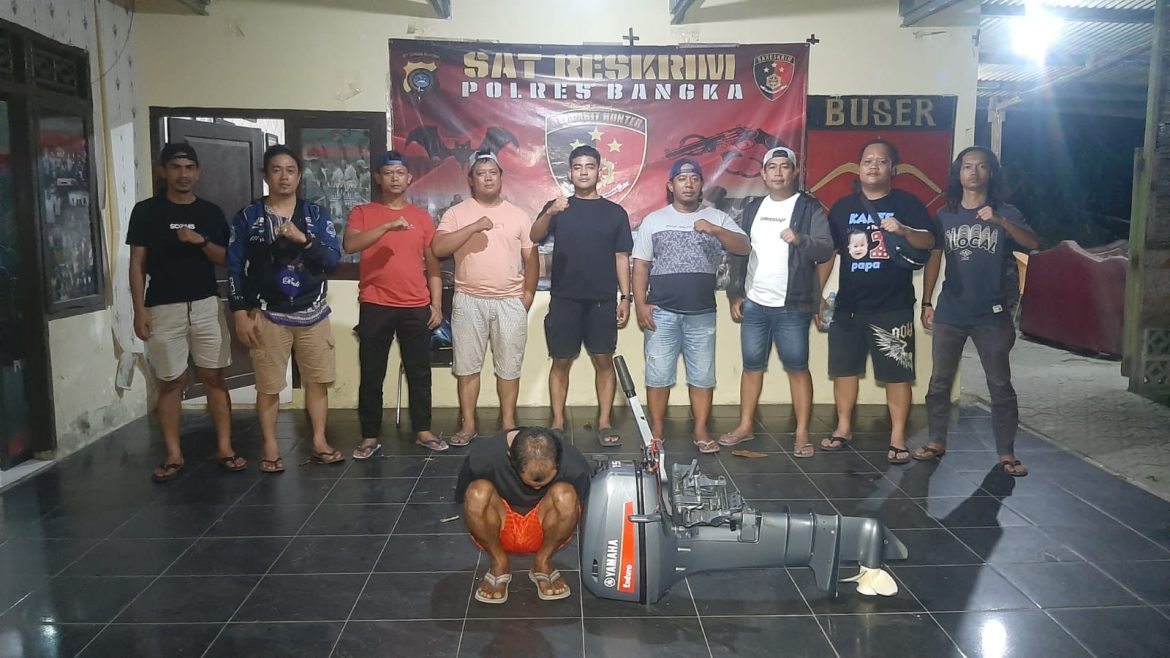 Tim Kelambit Sat Reskrim Polres Bangka Berhasil Ungkap Kasus Pencuri Mesin Tempel
