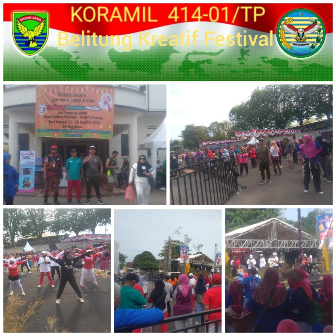 Babinsa Kelurahan Kota Wakil Danramil 01 Tanjungpandan Hadiri Hiburan dan Senam Sehat IKM Babel