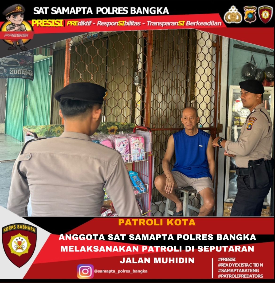 Satuan Samapta Polres Bangka berikan Edukasi dan himbauan kepada masyarakat