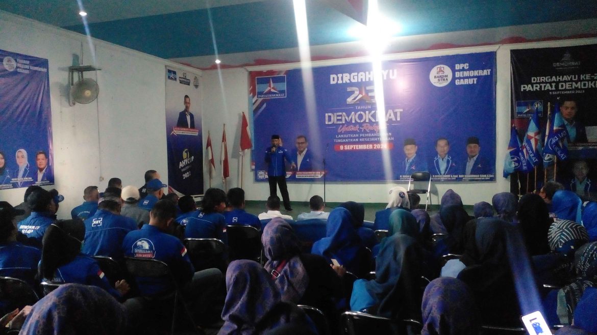 Dirgahayu HUT KE- 23 Partai Demokrat Kabupaten Garut Demokrat Untuk Rakyat Lanjutkan Pembangunan Tingkatkan Kesejahteraan
