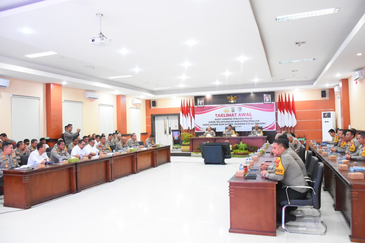 Audit Kinerja Itwasum Polri di Polda Sulteng, Kapolda : Wujudkan Tata Kelola Pemerintahan yang Baik dan Bersih