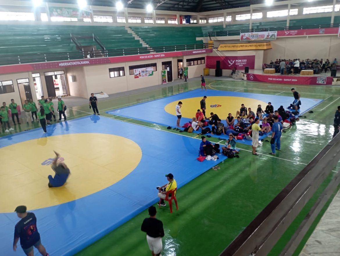 Venue Cabor Sambo PON Aceh-Sumut XXI Aman dan Memenuhi Standar Bertanding, Tidak Becek.