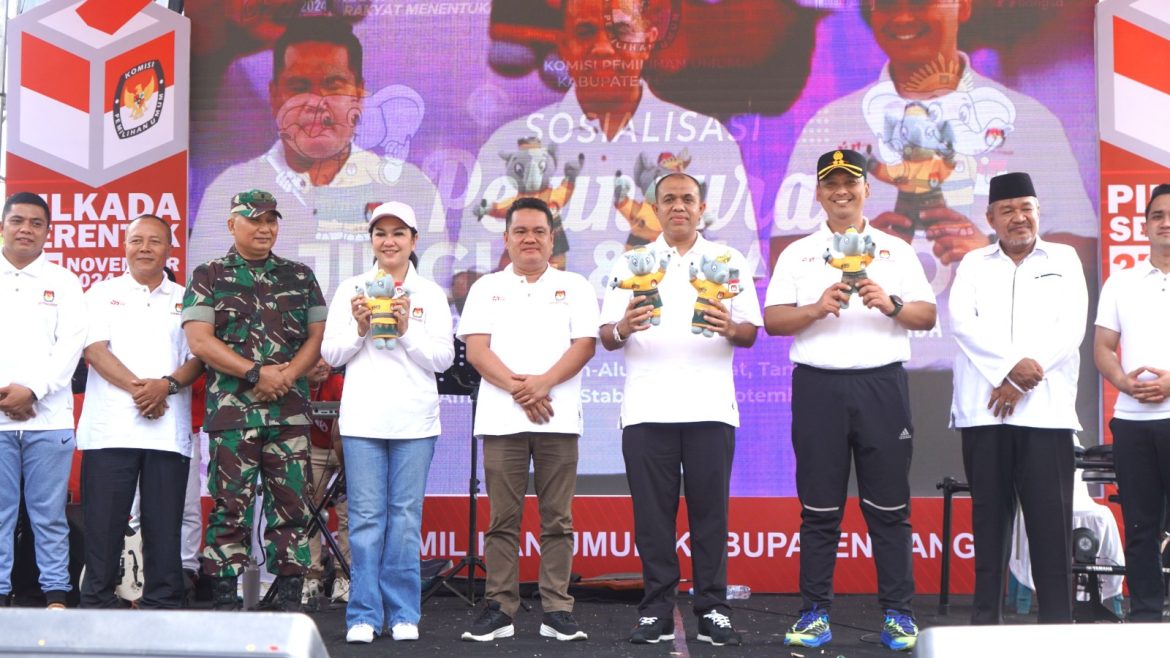 Kapolres Langkat Hadiri Peluncuran Jingle dan Maskot Pilkada 2024 serta Senam Sehat Menuju Pilkada Damai.