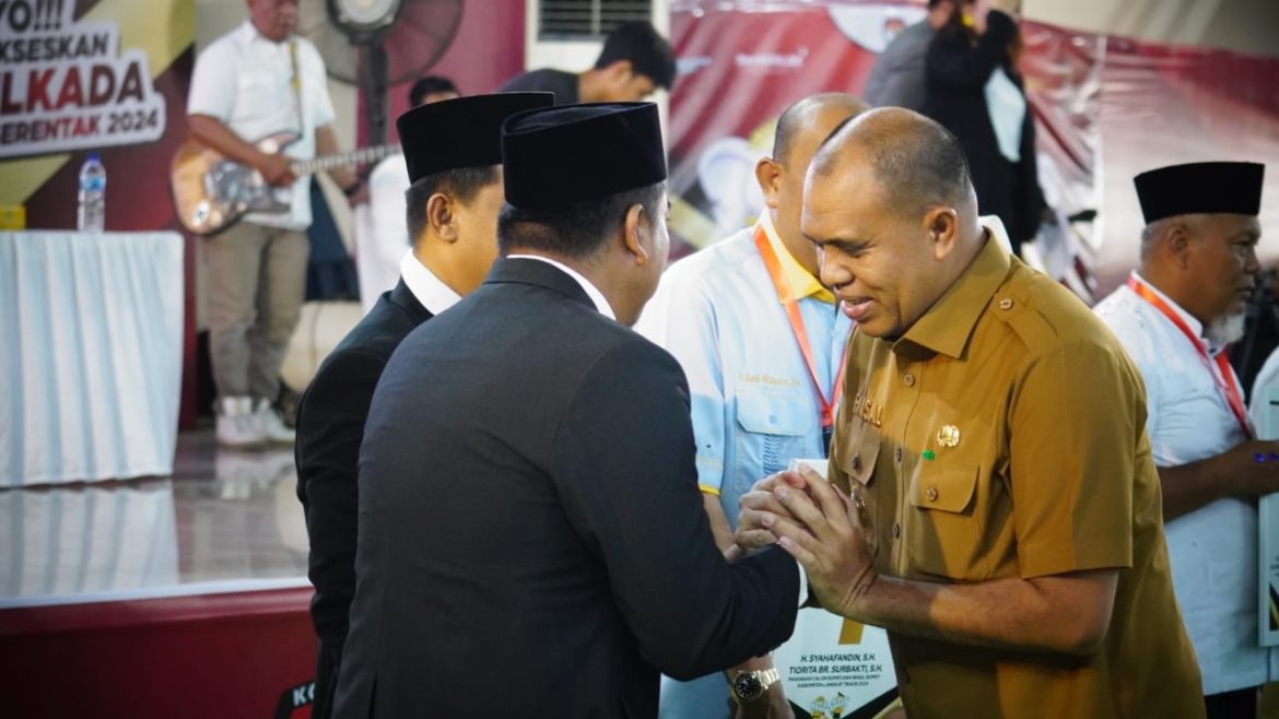 Pj. Bupati Langkat Faisal Hasrimy Hadiri Penetapan dan Pengundian Nomor Urut Pilkada 2024.