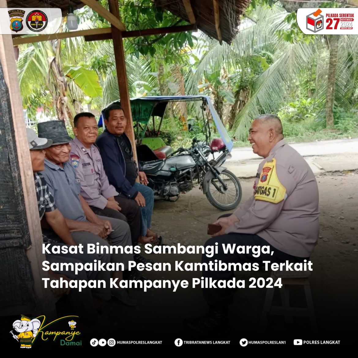 Kasat Binmas Polres Langkat Sambangi Warga, Sampaikan Pesan Kamtibmas Terkait Tahapan Kampanye Pilkada 2024.