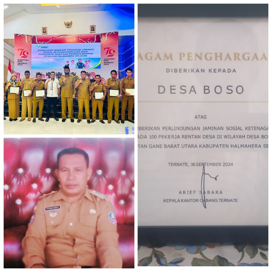 Terima Penghargaan, Kades Bosso : Terima Kasih Ini Adalah Hasil Kerjasama Pemdes Bersama BPD Dan Masyarakat