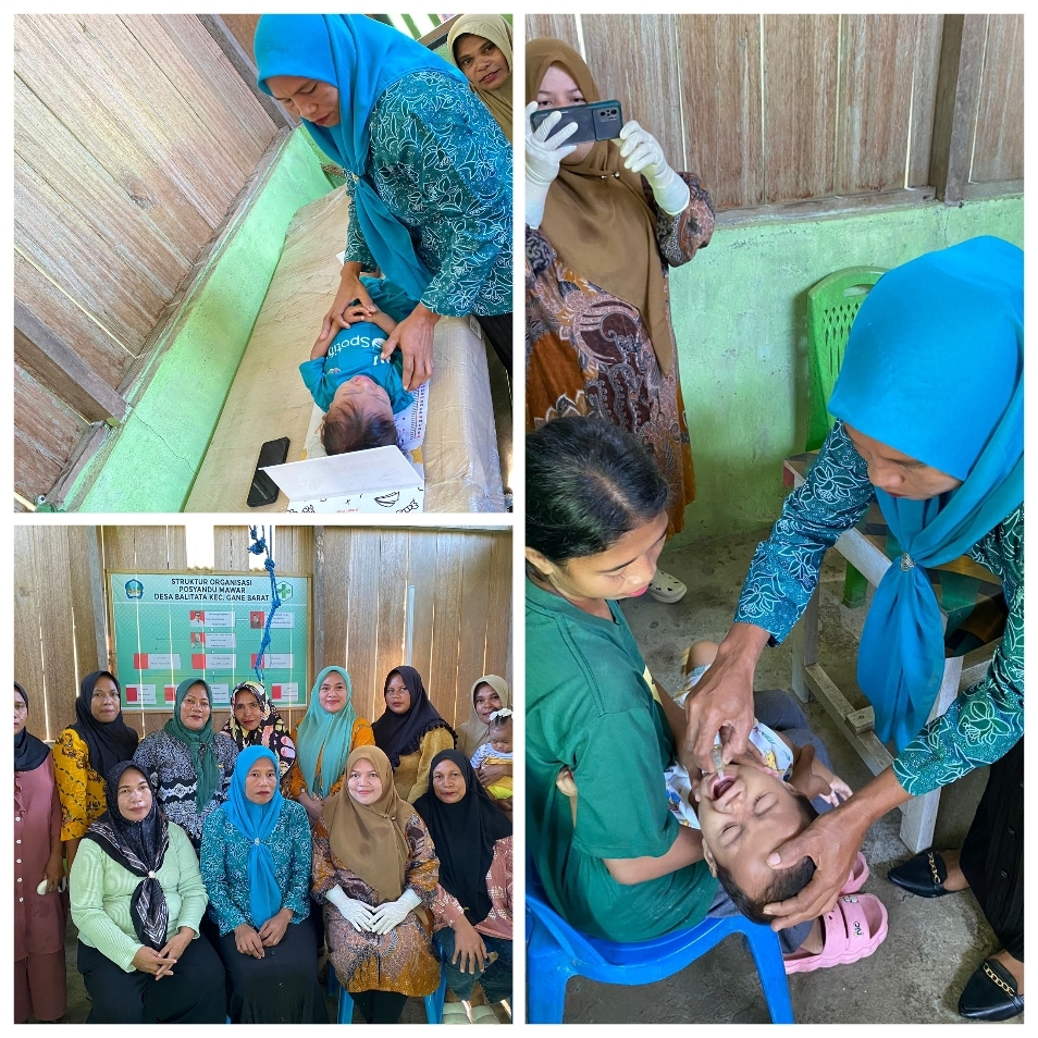 Sukseskan PIN, Ketua TP-PKK Desa Balitata Kecamatan Gane Barat Halsel, Dampingi Anak-Anak Imunisasi Polio
