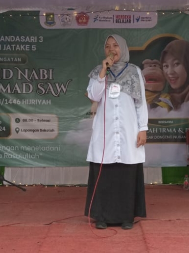 Pameran Kaligrafi Karya Siswa dan Dongeng Meriahkan Acara Maulid Nabi SAW di SDN Jatake 5 dan Gandasari 3