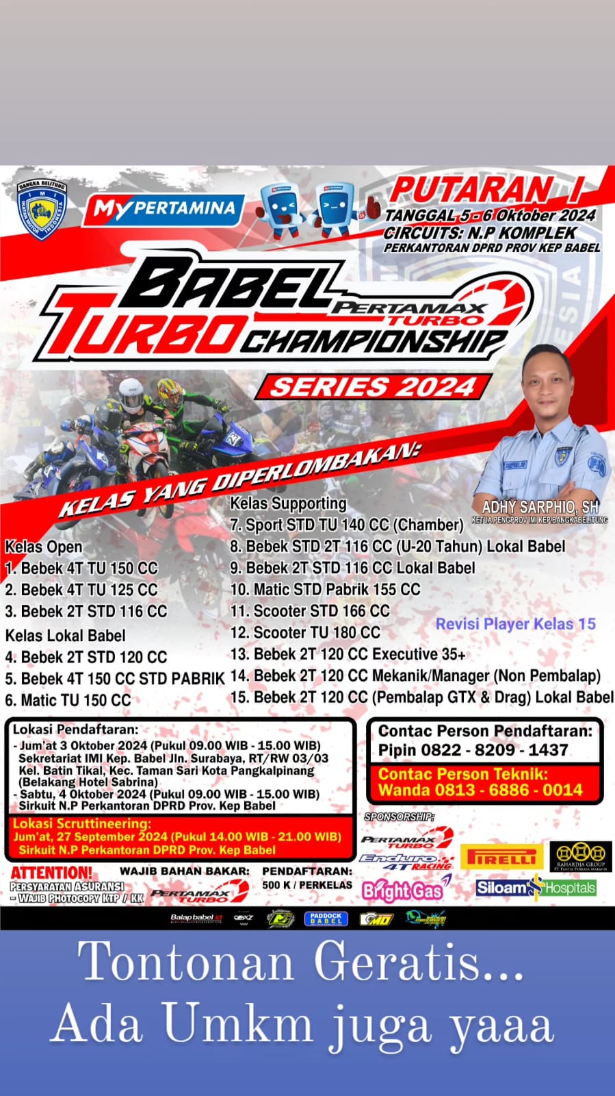 Mendukung Olahraga dan UMKM: Babel Turbo Championship Digerlar Gratis untuk Masyarakat