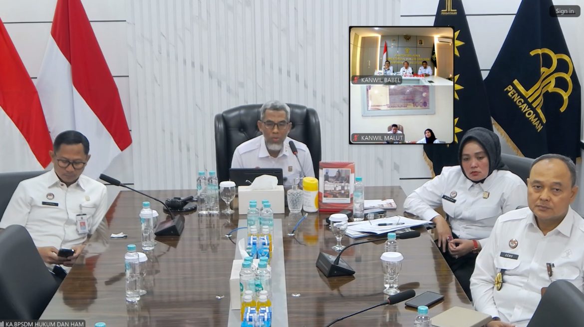 Kakanwil Harun Sulianto Ikuti Pembekalan Pelatihan Coaching dan Mentoring oleh Kepala BPSDM Hukum dan HAM