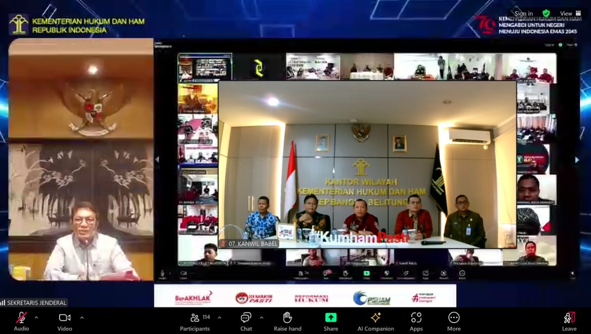 Kakanwil Harun Sulianto Ikuti Arahan Sekjen Kemenkumham, Ini yang disampaikan
