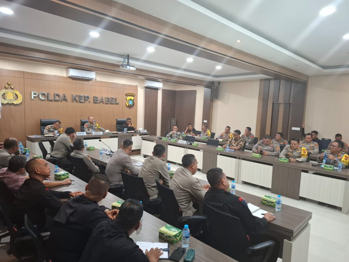 Polda Babel Gelar Rapat Kesiapan Jelang Pelantikan Presiden Dan Agenda Debat Cakada 2024