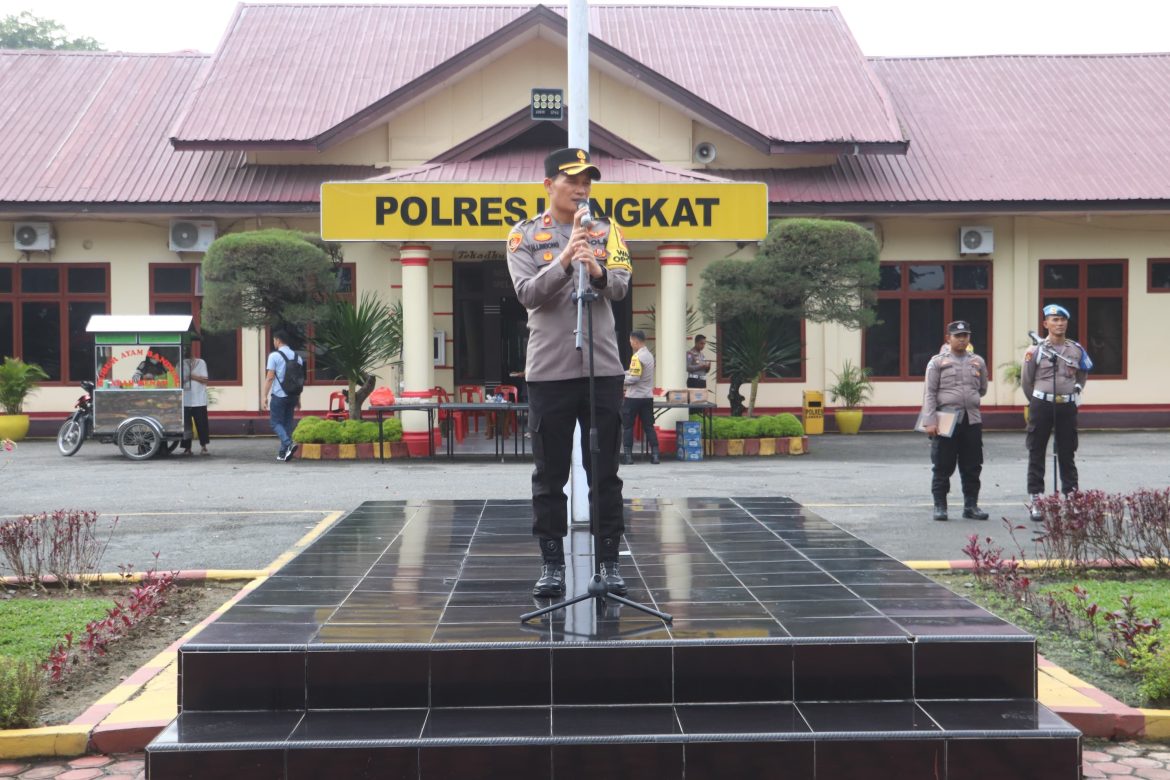 Polres Langkat Gelar Apel Siaga I untuk Pengamanan Pelantikan Presiden dan Wapres 2024.