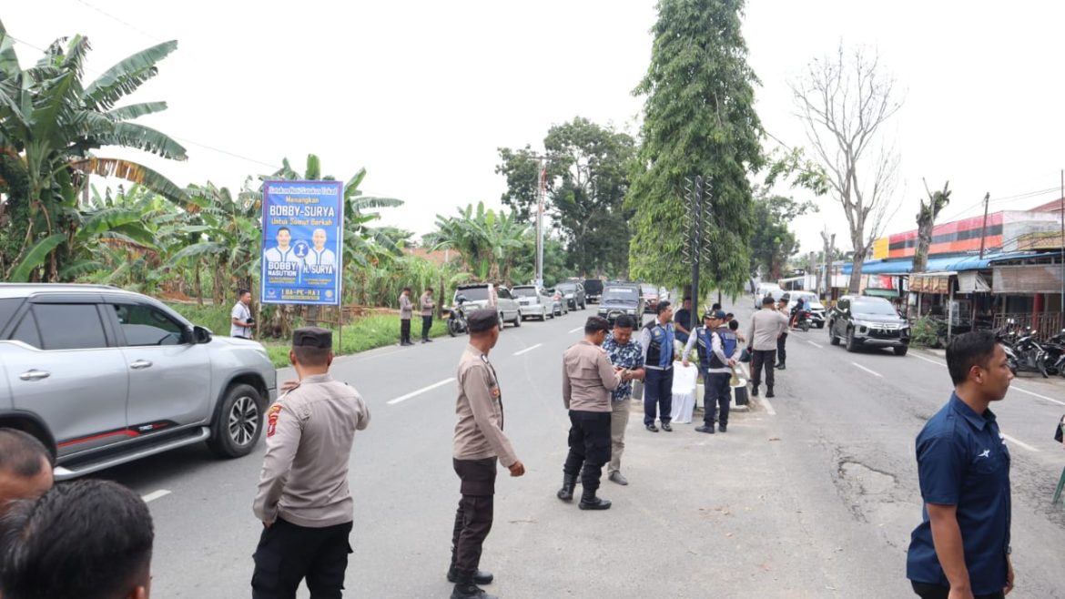 Polres Langkat Gelar Pengamanan Kampanye Pertemuan Terbatas dan Dialog Calon Gubernur Sumut.