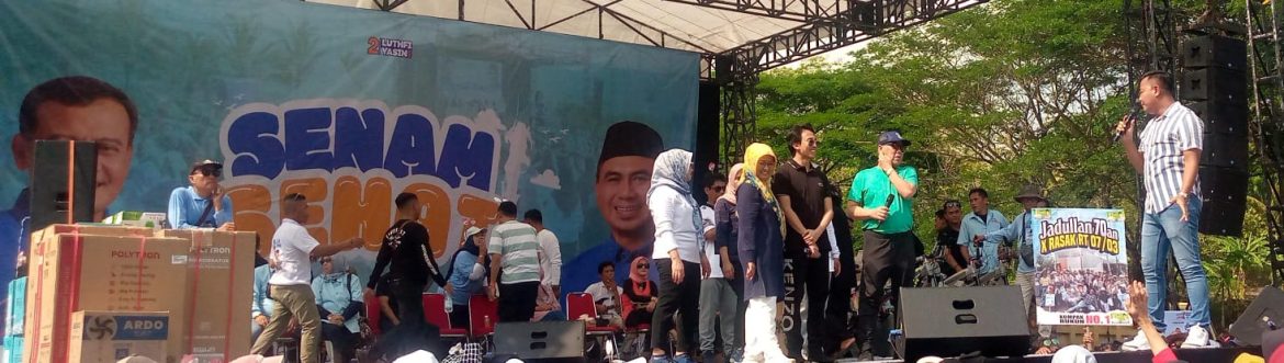 Padati Lapangan Krakal Alian, Peserta Senam Sehat Putaran ke 4, Bersama, Luthfi,Yasin Paslon 02, Gubernur Jawa Tengah.