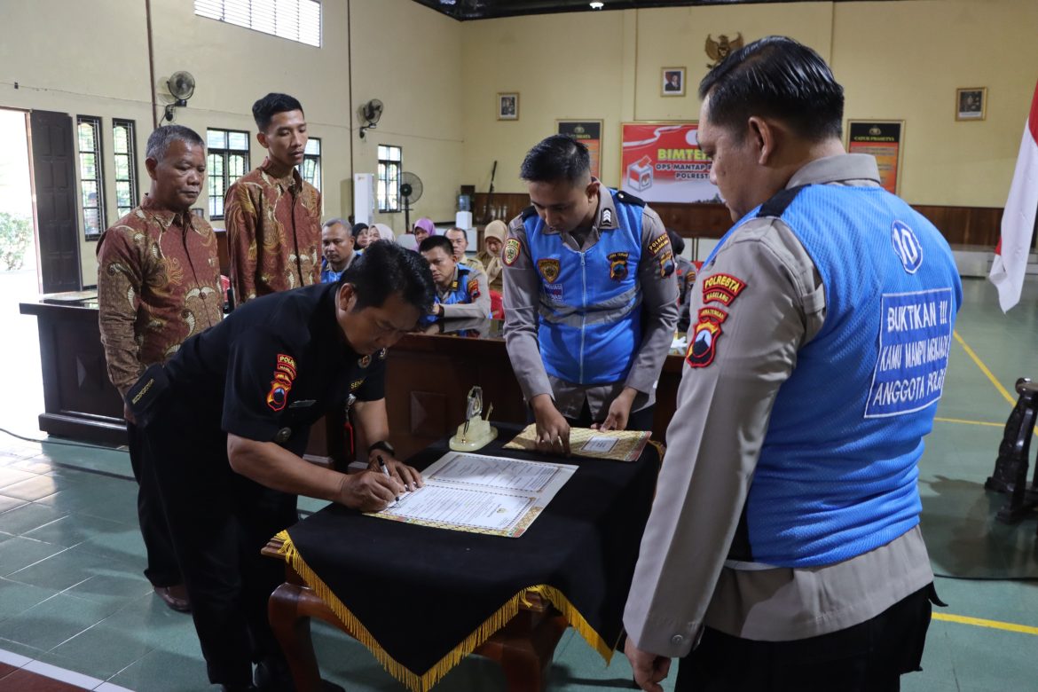 Polresta Magelang Gelar Penandatanganan Fakta Integritas Penerimaan Bakomsus Polri Secara Virtua