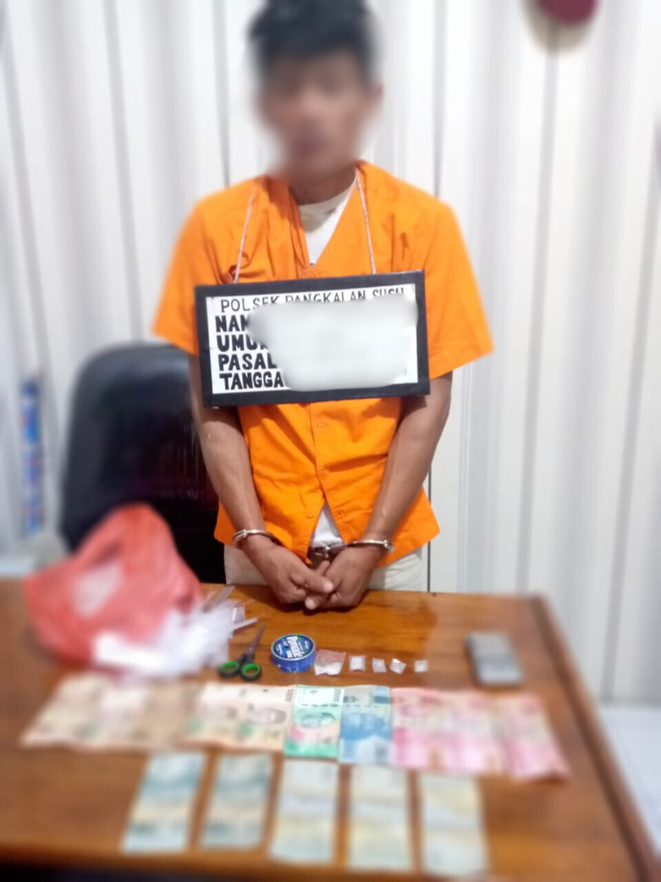 Polsek Pangkalan Susu Amankan RST (36), Terduga Pelaku Tindak Pidana Narkotika Jenis Sabu.