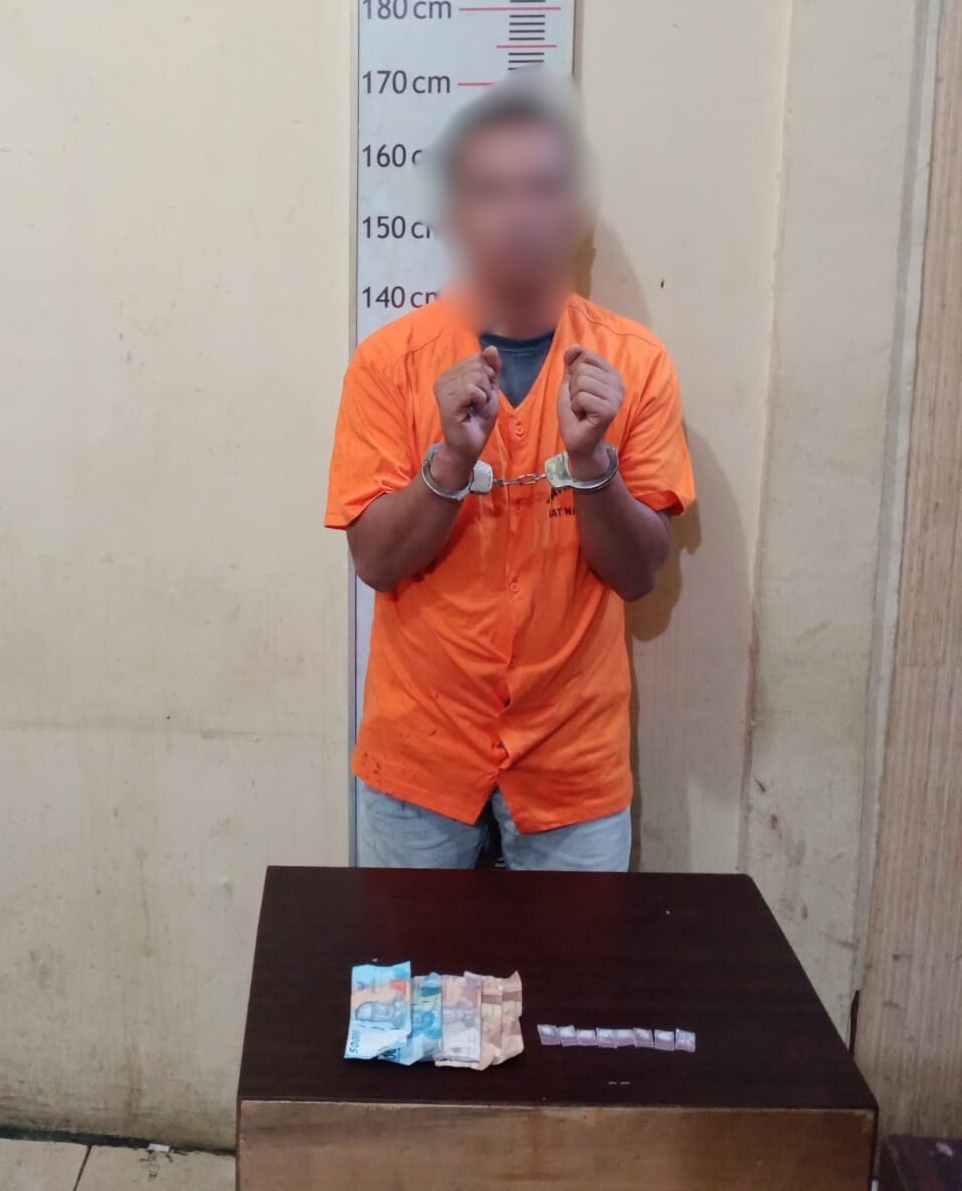 Sat Narkoba Polres Langkat Tangkap Terduga Penyalahguna Narkotika di Sei Lepan.