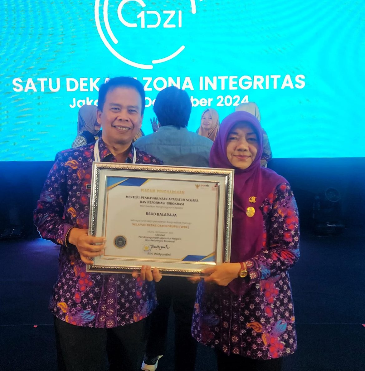 RSUD Balaraja Raih Prestasi Penganugerahan Zona Integritas dari Kementerian