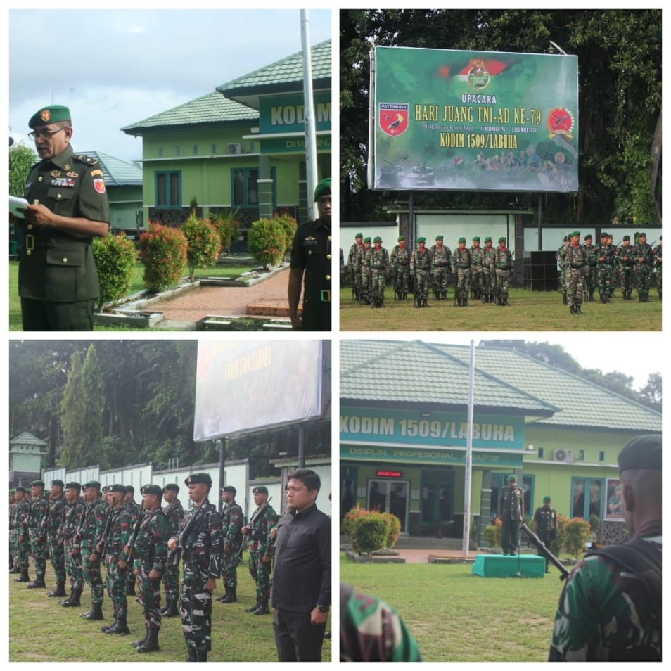 Peringatan Hari Juang TNI AD Ke 79, Kodim 1509/Labuha Gelar Upacara Dan Bacakan Amanat Kasad