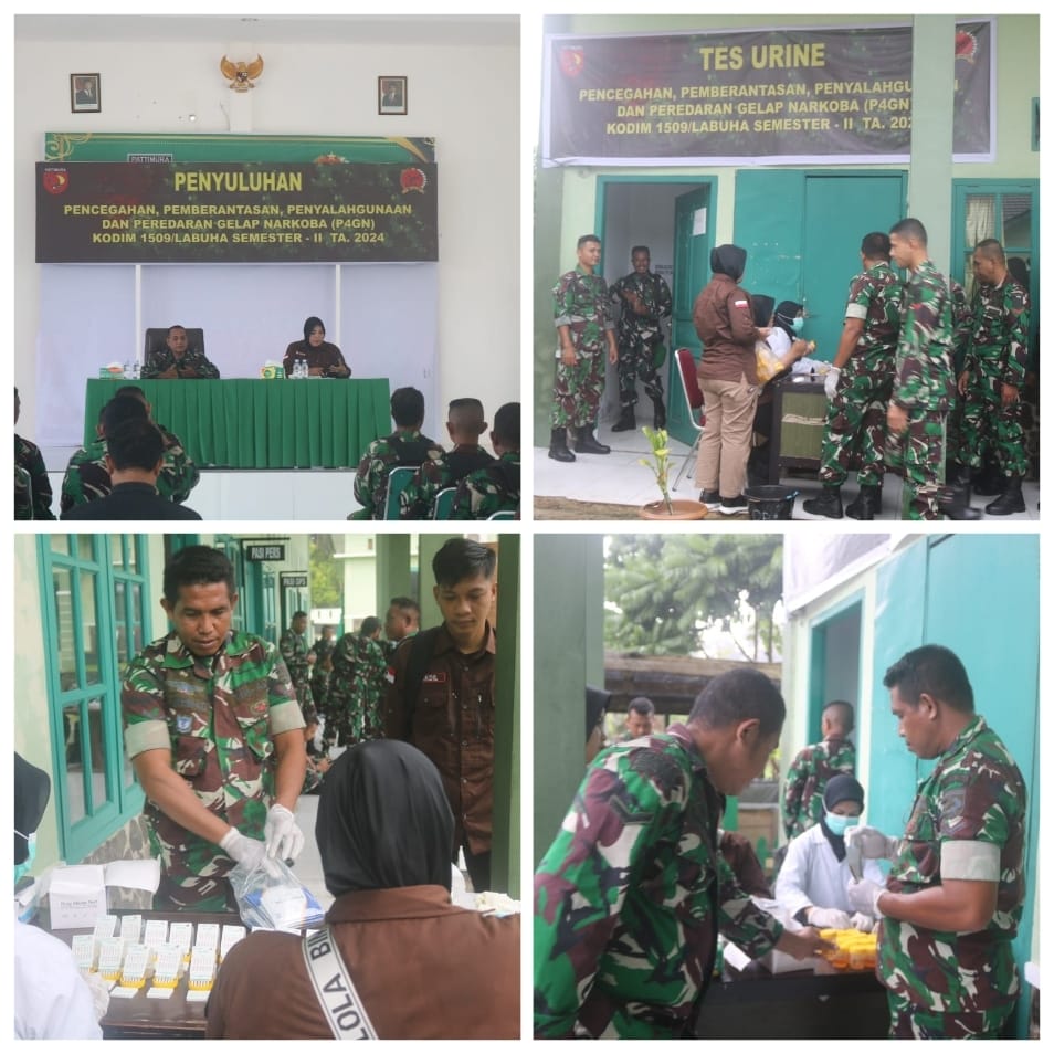 Kodim 1509/Labuha  Gelar Penyuluhan dan Tes Urine, Cegah Penyalahgunaan Narkoba