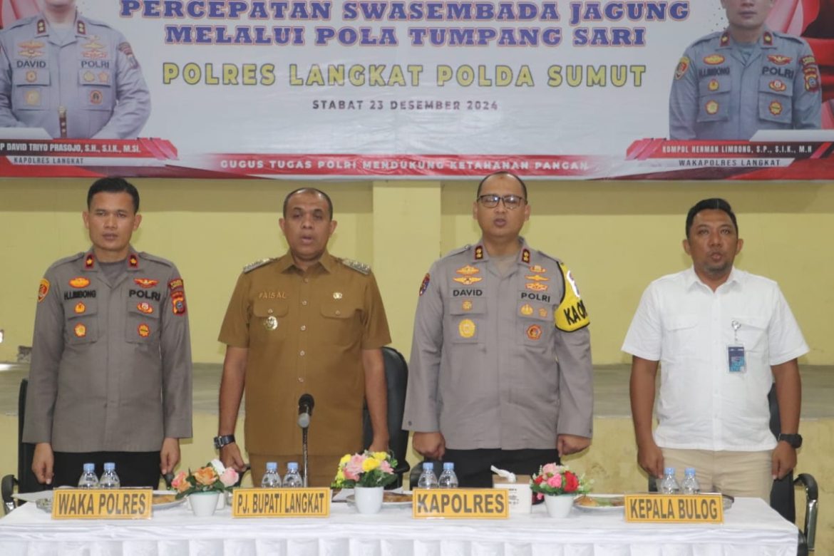 Kapolres Langkat Pimpin Rapat Koordinasi Percepatan Swasembada Jagung melalui Tumpang Sari.