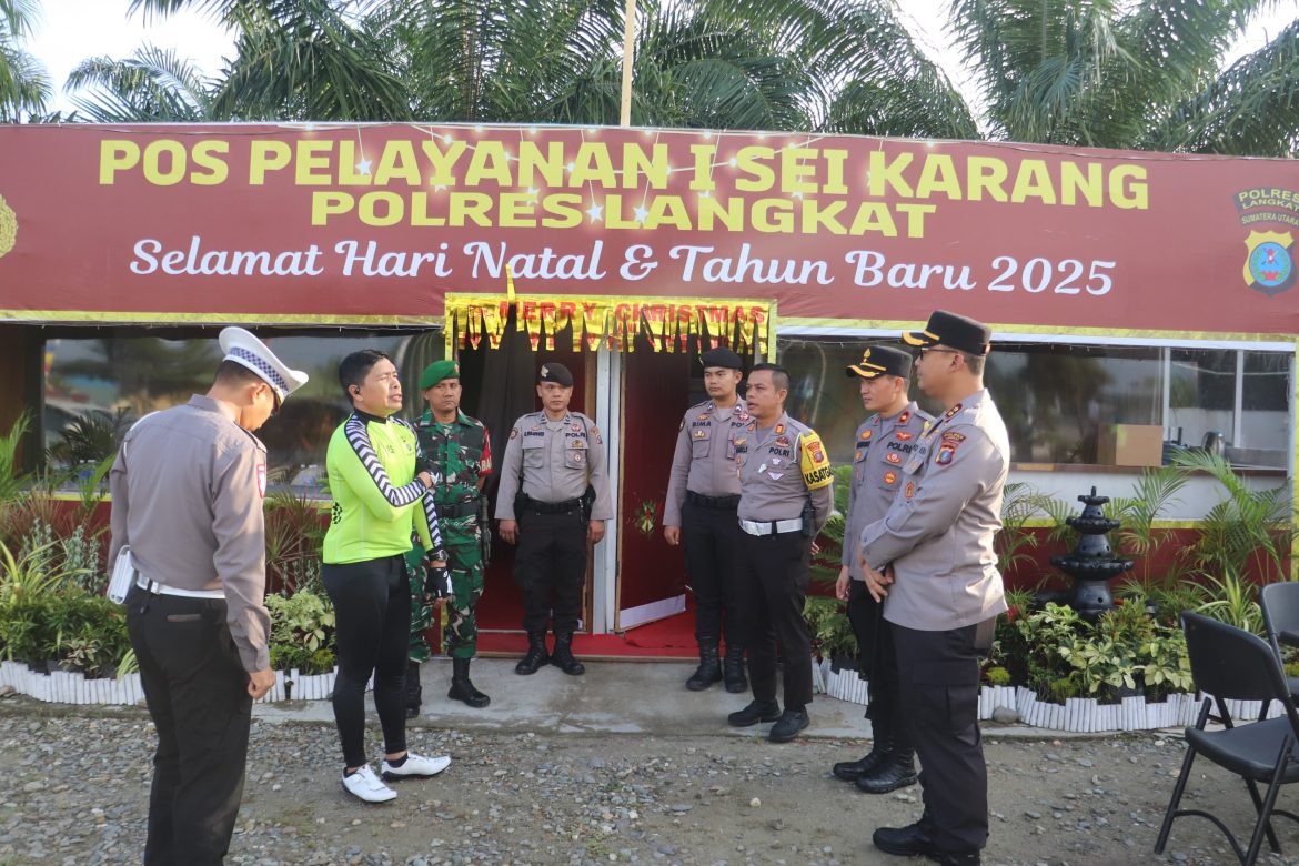 Kapolres Langkat Dampingi Wakapolda, Cek Pos Operasi Lilin Toba 2024 Wilayah Kabupaten Langkat.