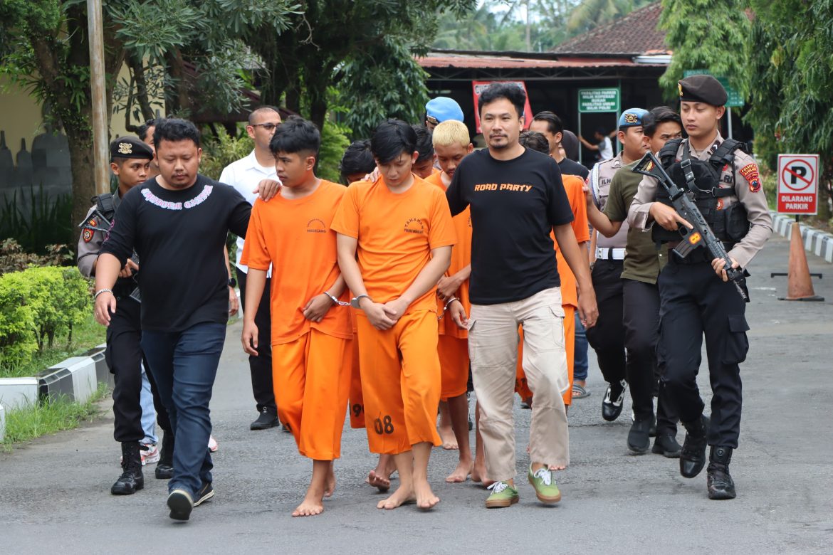 Polresta Magelang Amankan 9 Pelaku Tawuran Bersajam