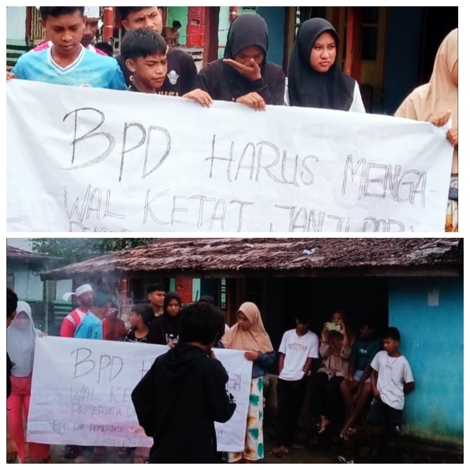 Aksi Pemuda Pelajar Dan Mahasiswa Desa Jojame Tuntut Pemdes Dan BPD Realisasikan Janji