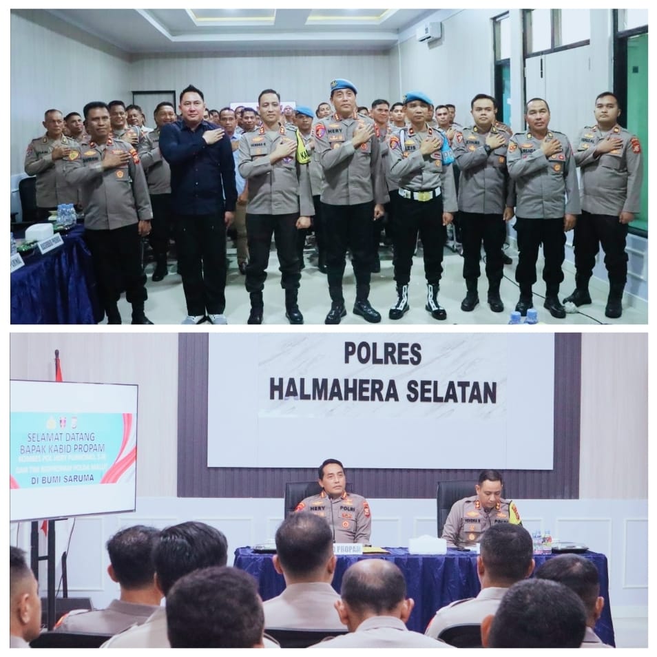 Tatap Muka Dengan Personil Polres Halsel, Ini Pesan Kabid Propam Polda Malut