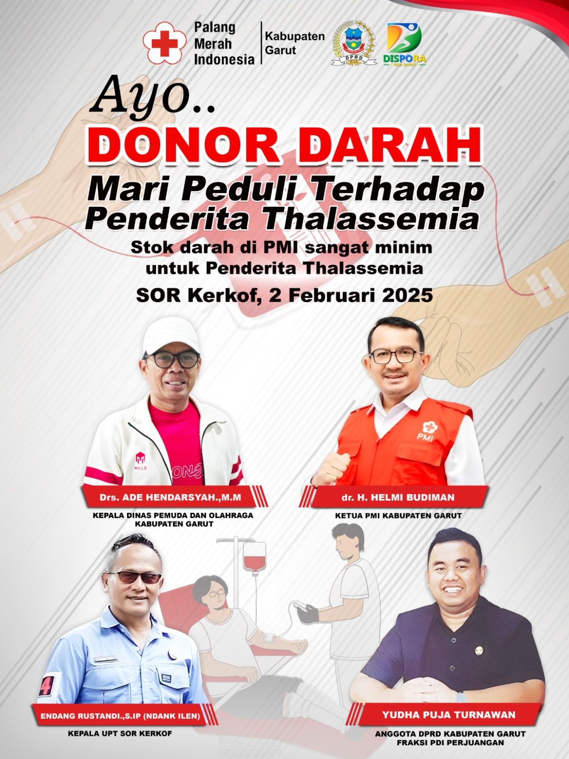 Aksi Donor Darah Mendesak di Kerkop Garut Besok Pagi