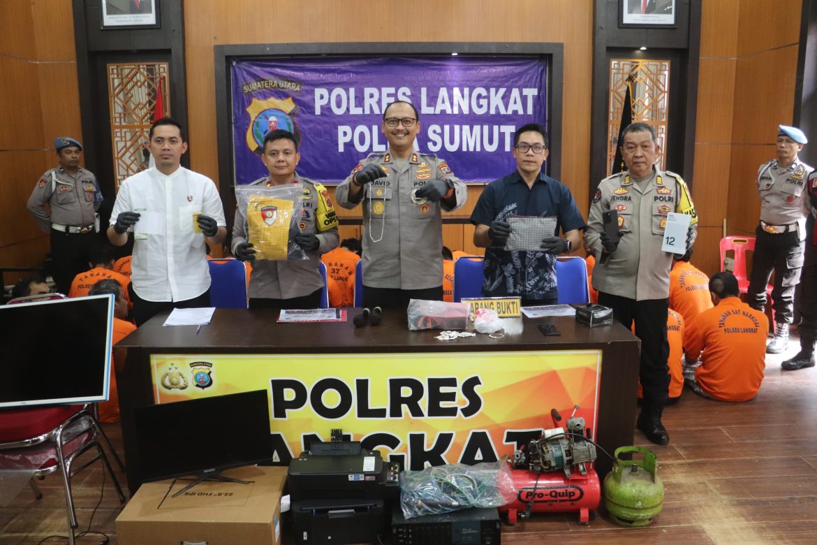 Awal Tahun, Polres Langkat Ungkap 55 Kasus Kriminal dengan 70 Tersangka.