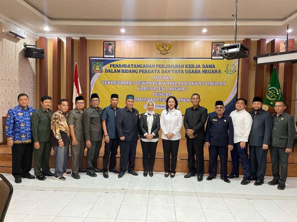 Sekretariat DPRD Langkat Jalin Kerja Sama dengan Kejari Langkat untuk Penanganan Hukum Perdata dan Tata Usaha Negara.
