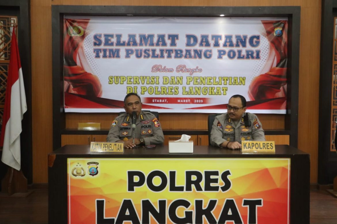 Puslitbang Polri Gelar Supervisi di Polres Langkat.