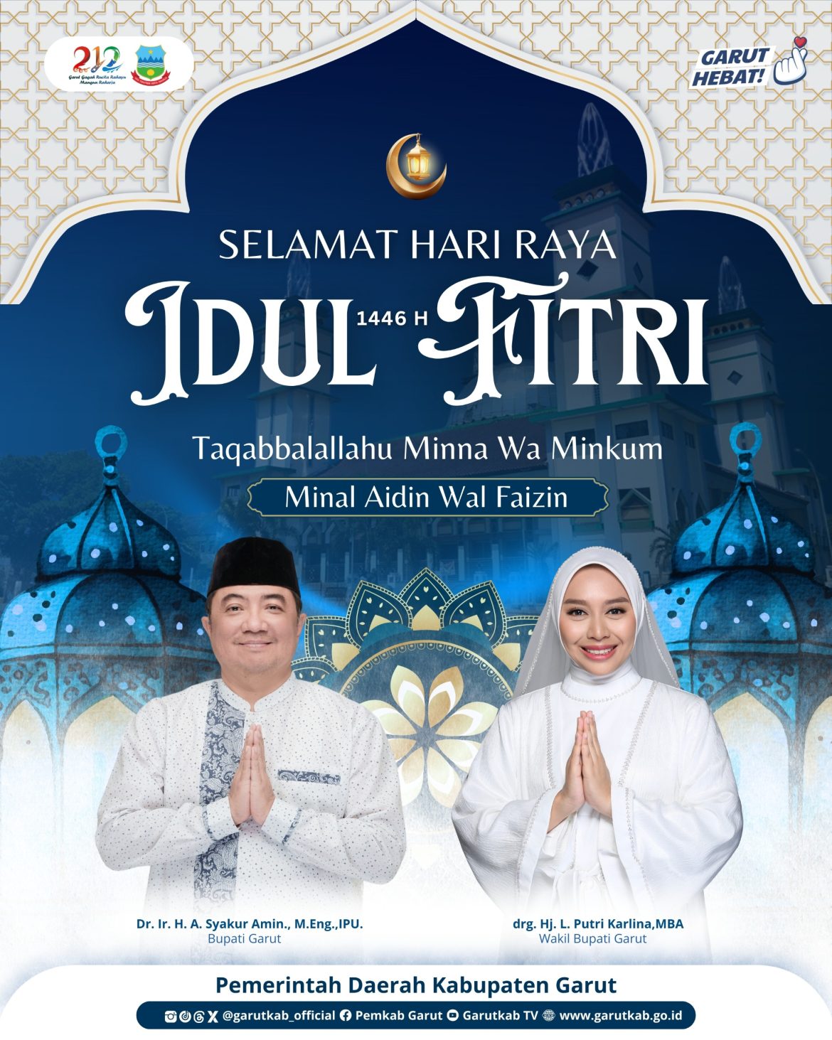 BUPATI GARUT MENGUCAPKAN SELAMAT HARI RARA IDUL FITRI 1446 H