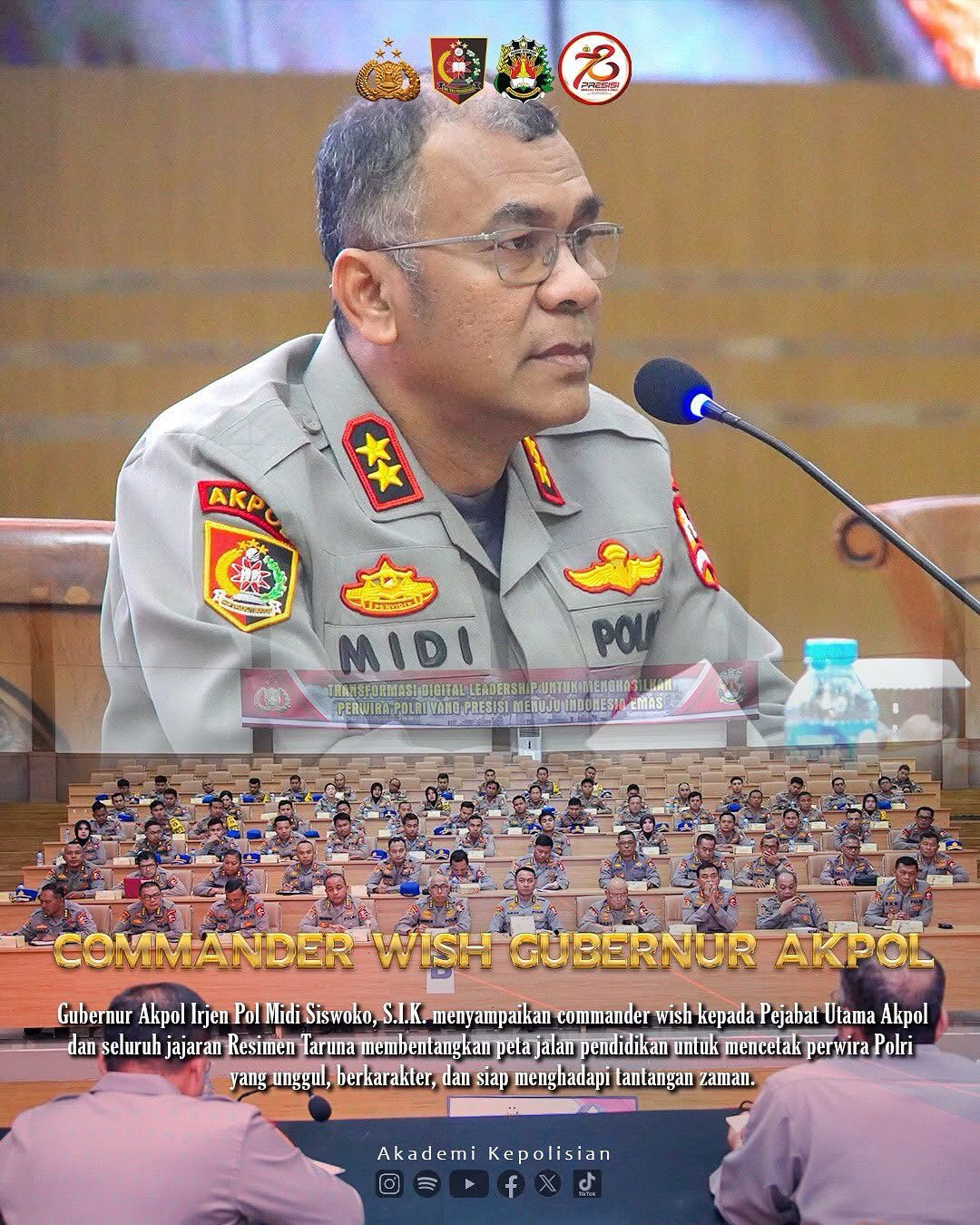 Gubernur Akpol Pimpin Upacara Kesadaran Nasional di Lapangan Bhayangkara