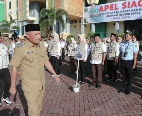 Jelang Keberangkatan Calon Jema’ah Haji, Wagub Malut Sarbin Sehe Pantau Apel Siaga PPIHD