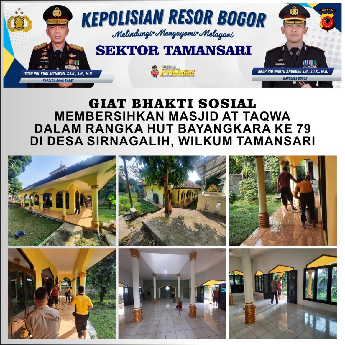 Polsek Tamansari Bersama Muspika Gelar Aksi Bersih Sungai Ciapus Sambut HUT Bhayangkara ke-79   