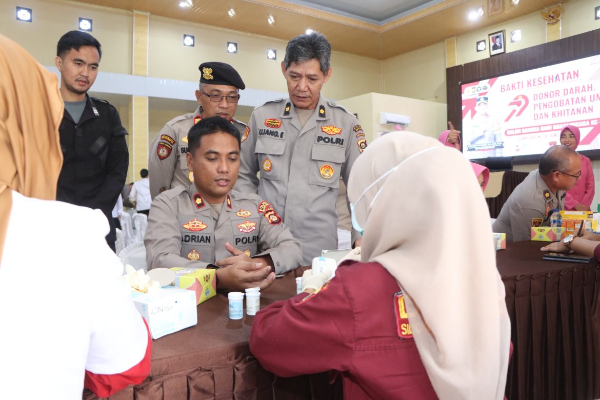 Sambut Hari Bhayangkara Ke- 79, Polres Banyuasin Gelar Bhakti Kesehatan