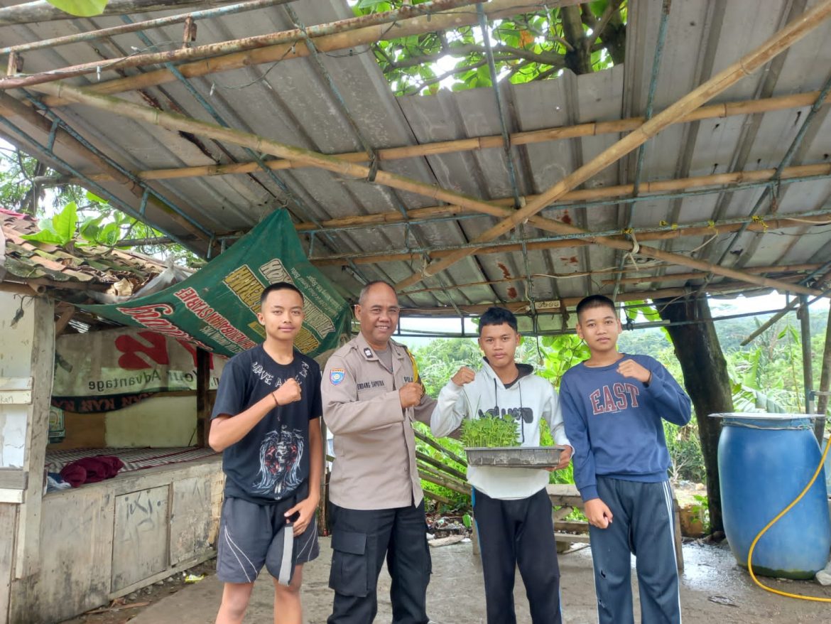 Bhabinkamtibmas Polsek Babakan Madang Sambang Warga dan Bagikan Bibit Tanaman Untuk Dukung Ketahanan Pangan   