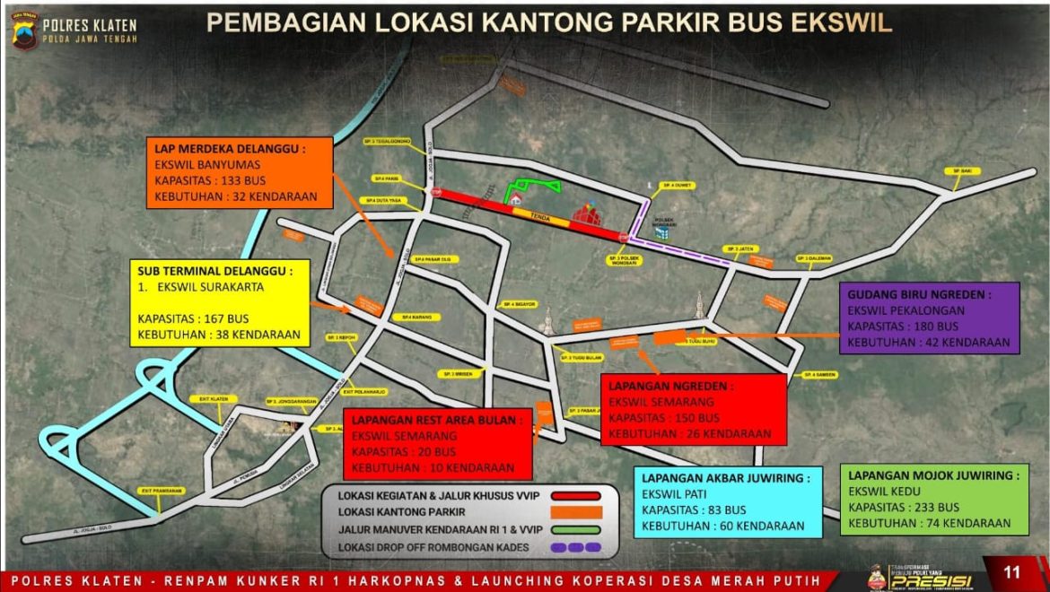 Polda Jateng Siapkan Tujuh Kantong Parkir Bus untuk Dukung Kelancaran Kunker Presiden R.I Di Klaten*