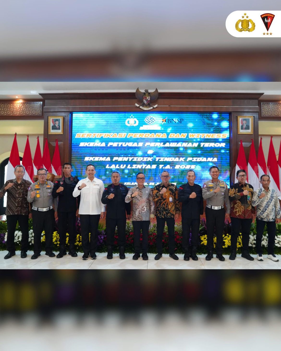 Wadankorbrimob Polri Hadiri Sertifikasi Perdana Skema Petugas Wanteror dan Penyidik Tindak Pidana Lalu Lintas T.A. 2025   