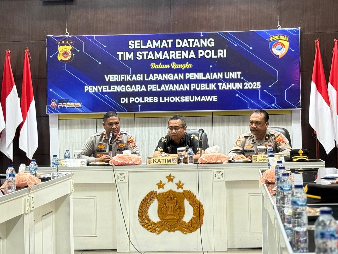 Tim Mabes Polri Verifikasi Layanan Publik di Polres Lhokseumawe, Dorong Standar Pelayanan Humanis dan Berkualitas   