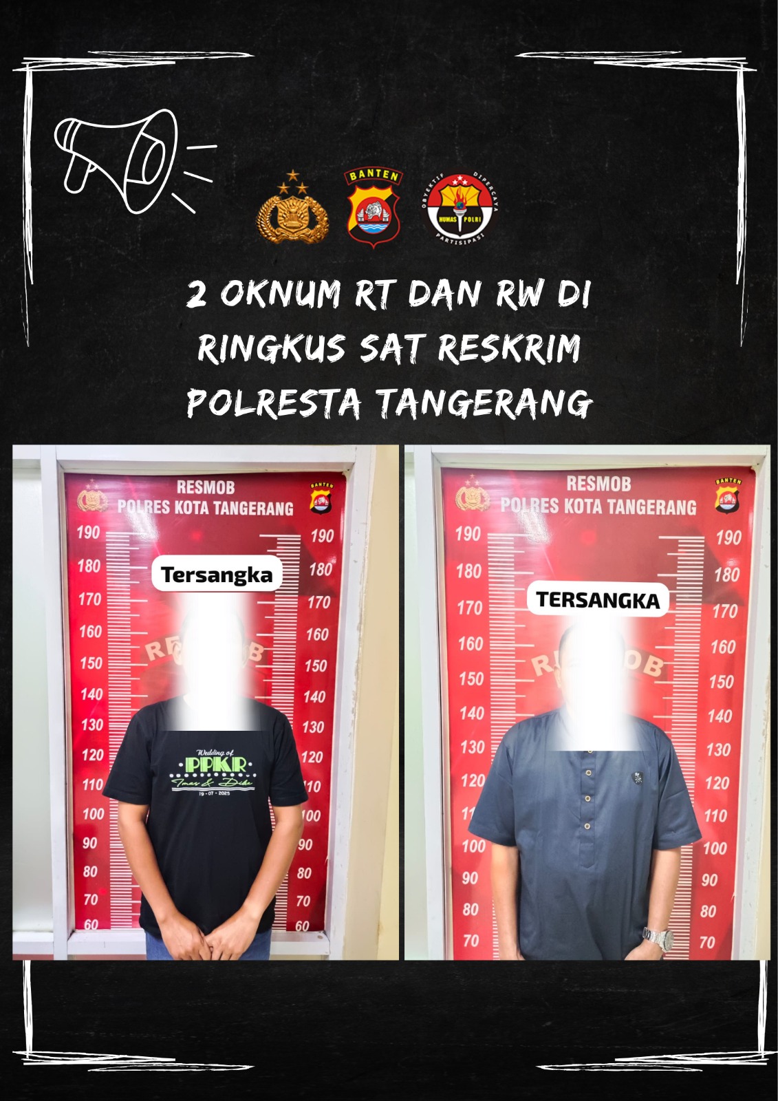 Peras Pemborong Hingga Puluhan Juta, Oknum Ketua RT dan RW Diringkus Tim Sigap Satreskrim Polresta Tangerang   
