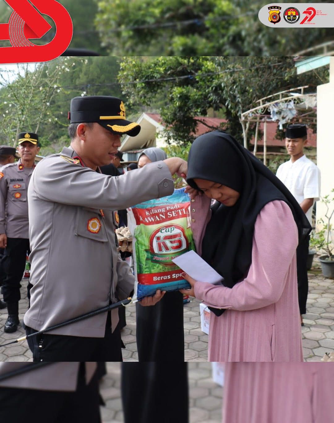 Wujud Cinta Untuk Anak Yatim, Polres Aceh Tengah Berikan Bantuan Sembako dan Tali Asih      